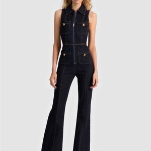 Alice + Olivia Dark Blue Denim Overalls